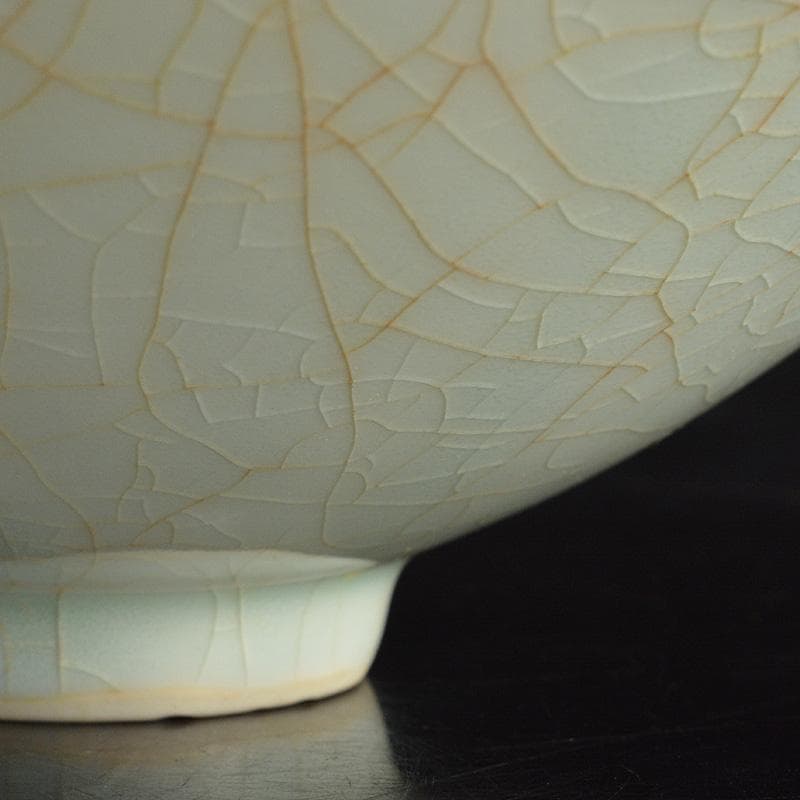 中国　影青　貼魚氷裂文鉢　茶碗　C　R6494