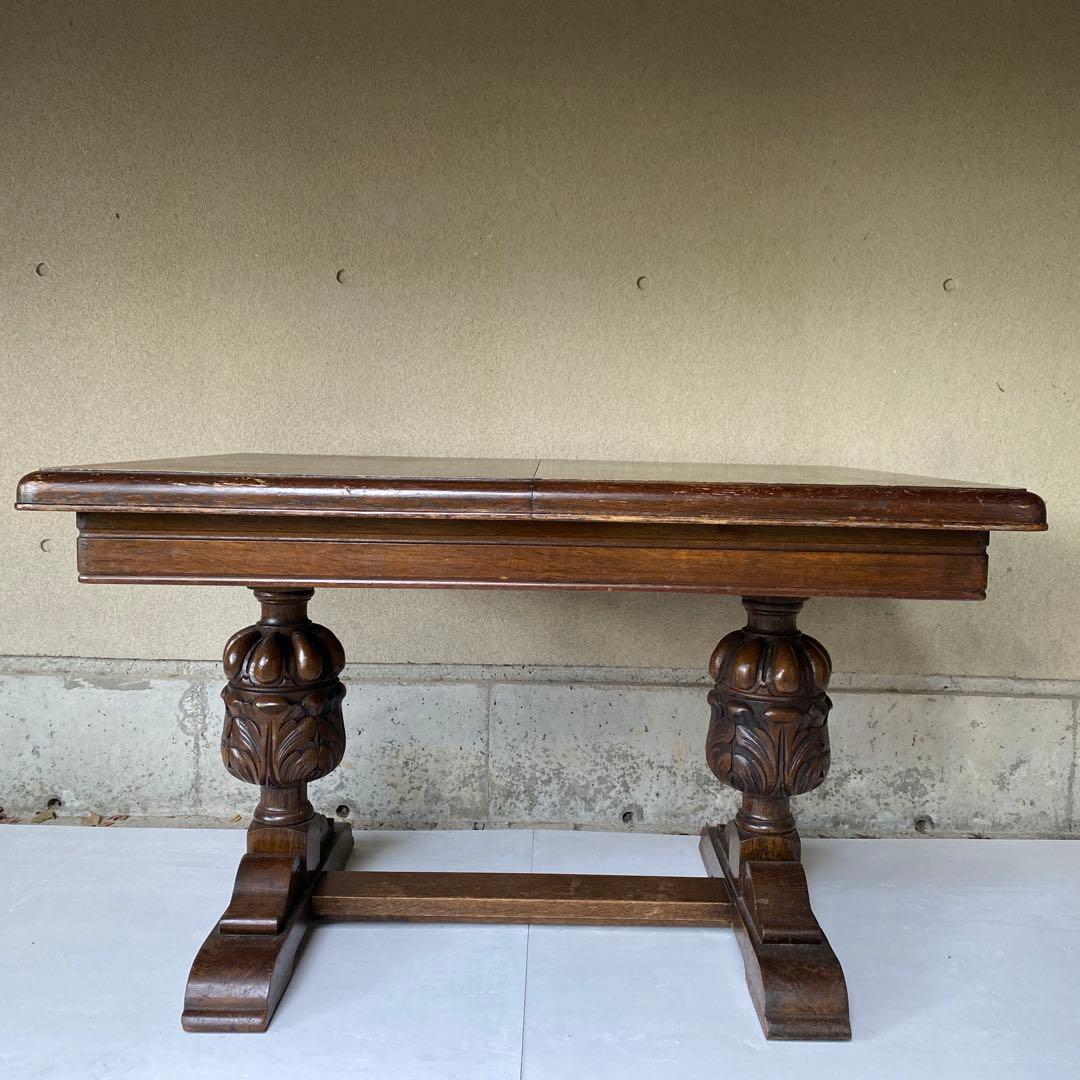 イギリス アンティーク エクステンション ダイニングテーブル 伸長式