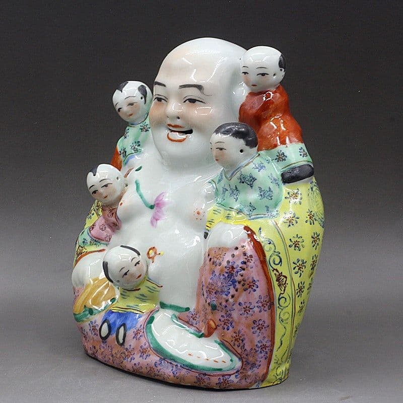 パステル五子登科彫塑仏像  招財 き開運 装飾品 工芸品 美術品 置物