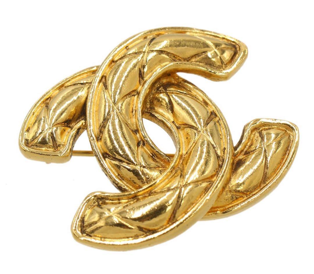 K2212 美品 シャネル ココマーク マトラッセ柄 ブローチ