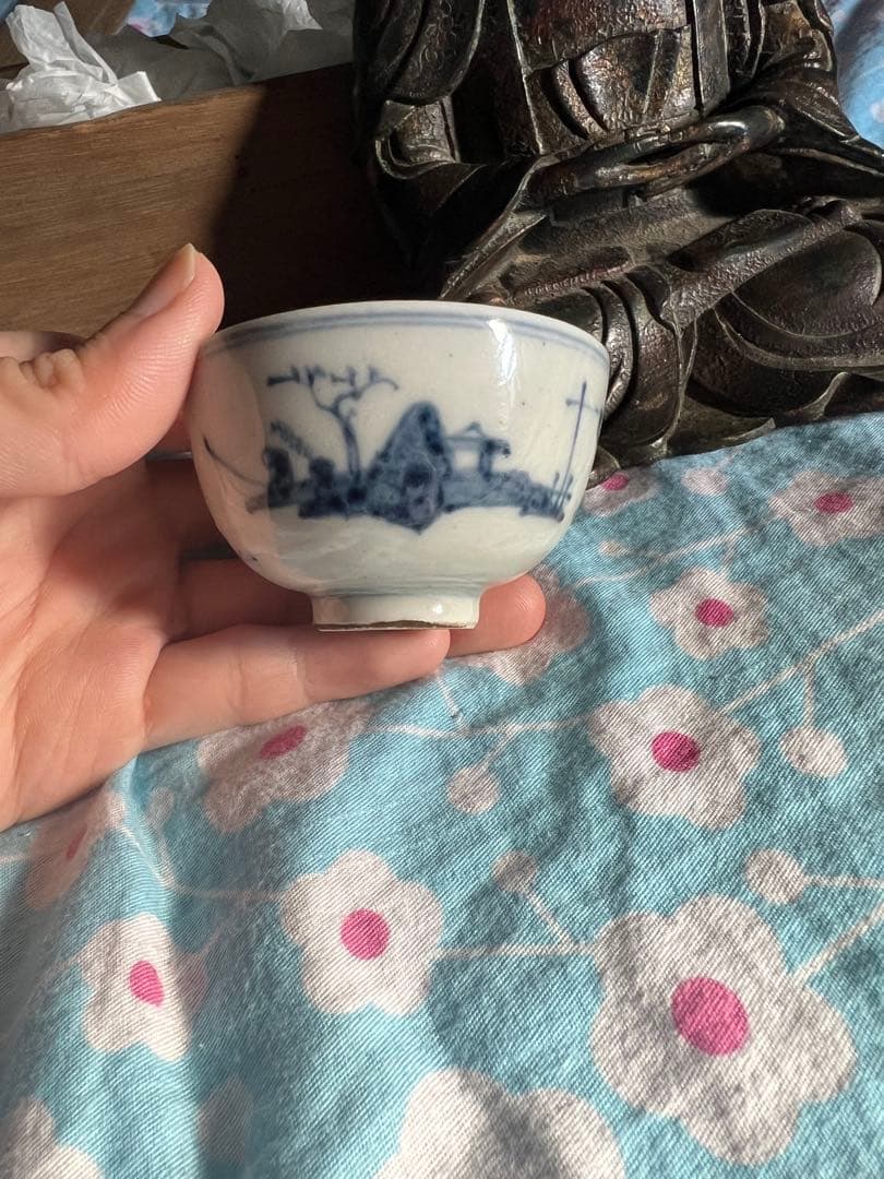 某資産家買取品 中国古玩 大明成化 年製 青花花紋碗