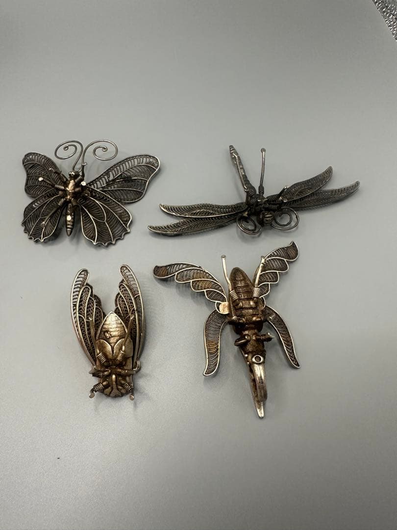 金属製昆虫ブローチセット