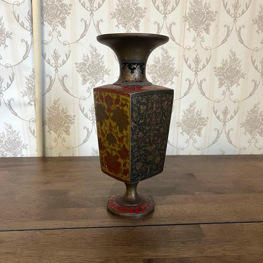 【アンティーク】真鍮製？ 花瓶 花器 花入 オブジェ 古道具 古美術 骨董品