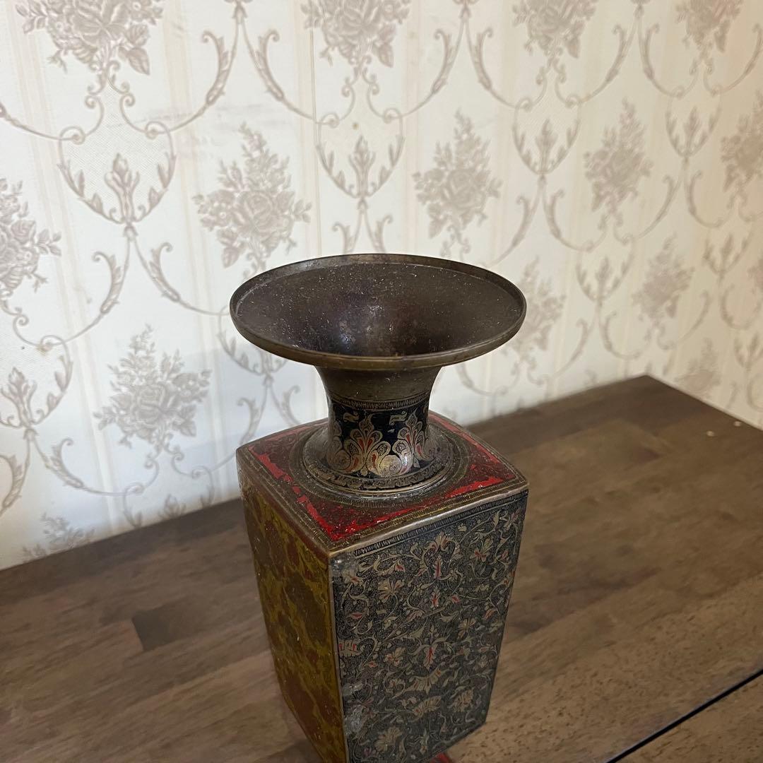 【アンティーク】真鍮製？ 花瓶 花器 花入 オブジェ 古道具 古美術 骨董品