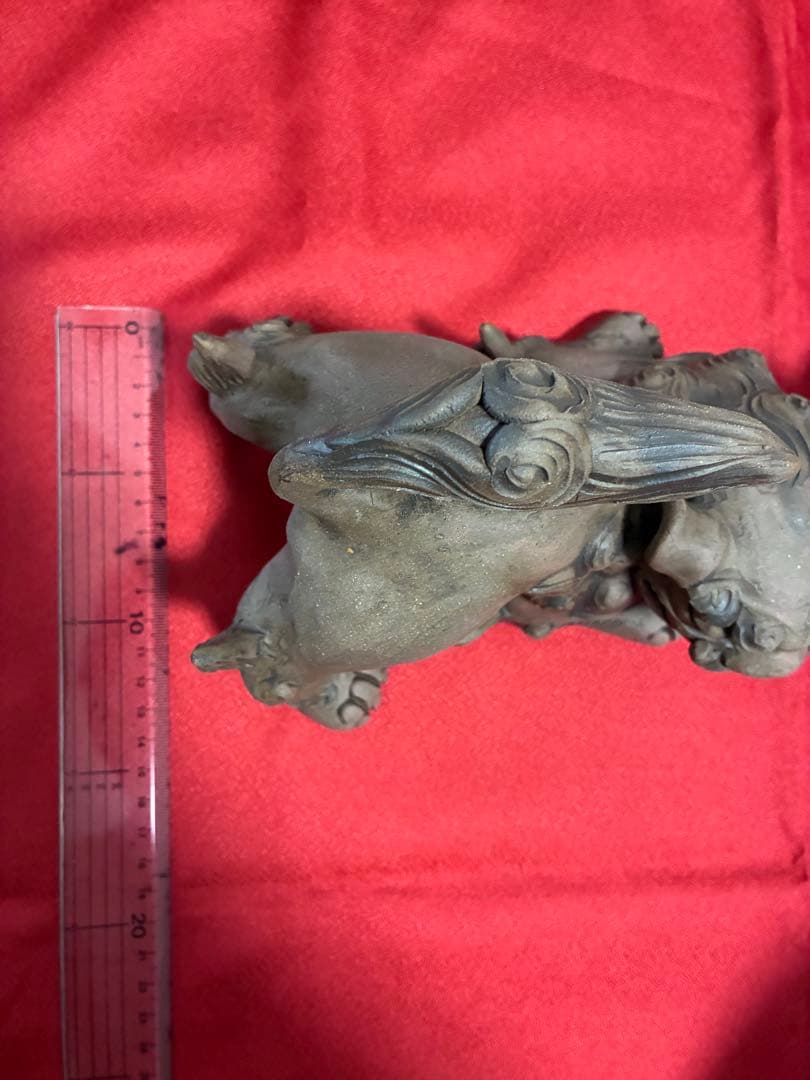 沖縄シーサー お土産　やちむん　魔除け 厄除け 置物 陶器 玄関 装飾　こげちゃ