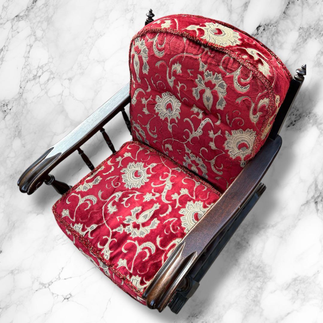 アンティーク調 1人がけソファ ヴィンテージチェア 高級感 ダークブラウン