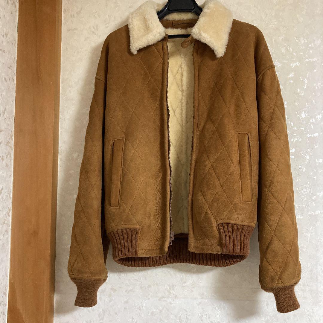【ウサ吉】 メンズ　ジャケット　皮　スウェード　ボア　Ｍ　ビンテージ