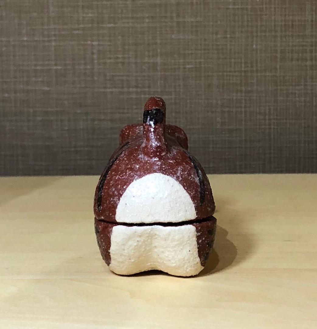 兵庫県　澤田博之作　虎　香合　無傷　共箱　古物。