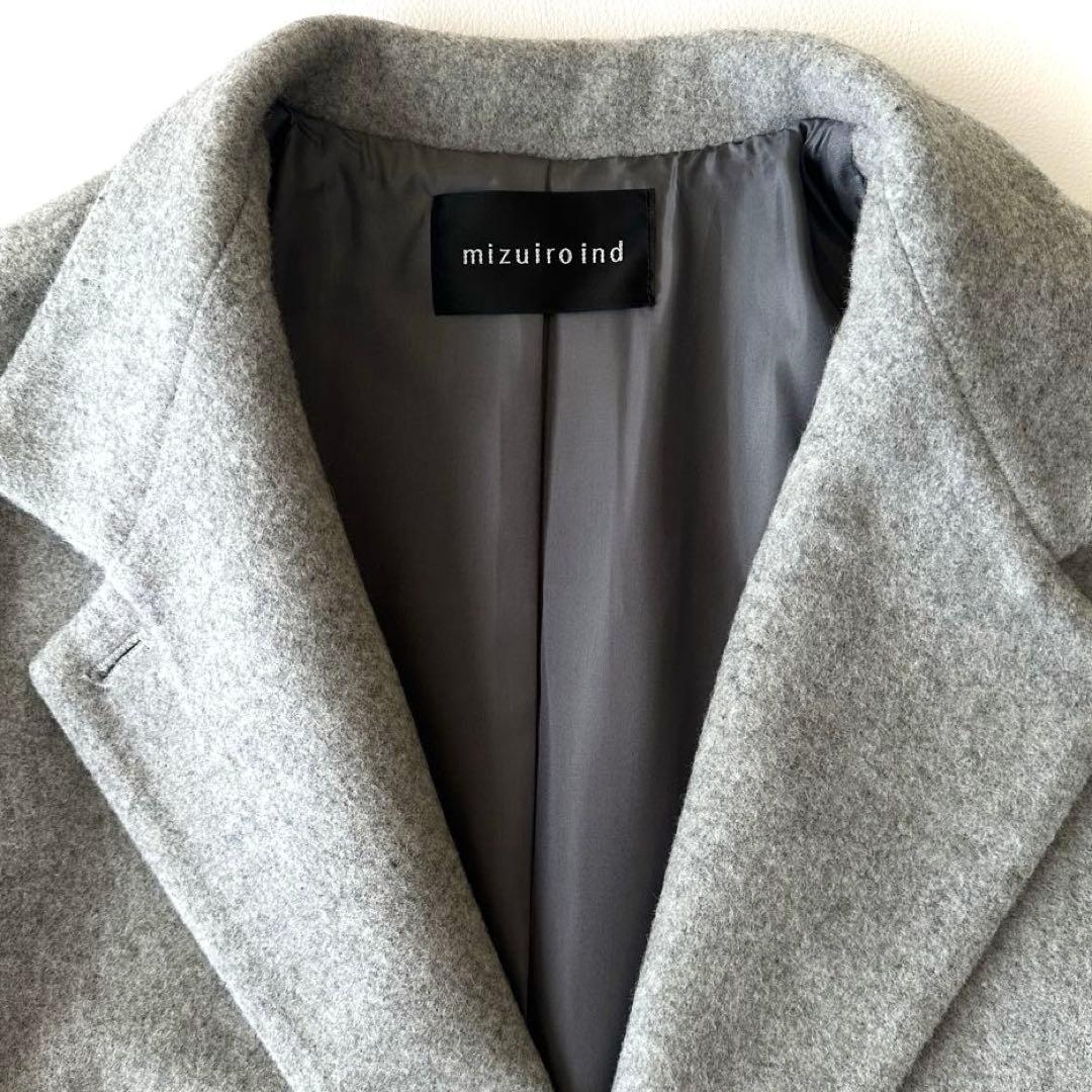 美品 ミズイロインド LEE別注 スタンドカラーウールコート 日本製 24AW