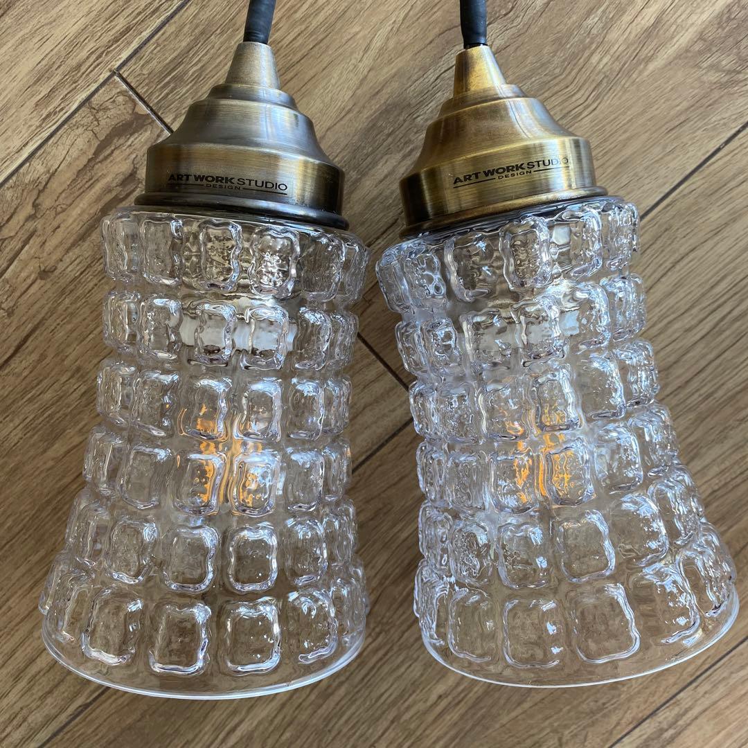 ART WORK STUDIO ペンダントライト クリアガラス 2つセット