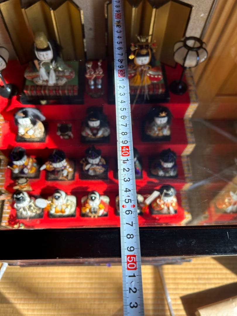 超希少　雛人形　木目込十五人飾り　ガラスケース5段飾り　お雛様　古いひな人形