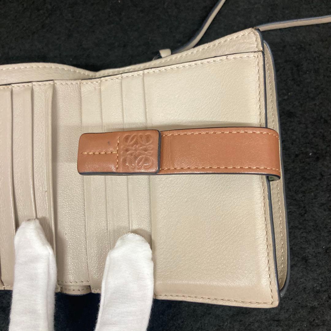 ロエベ コンパクト ジップ ウォレット 財布 レザー グリーン⭐︎