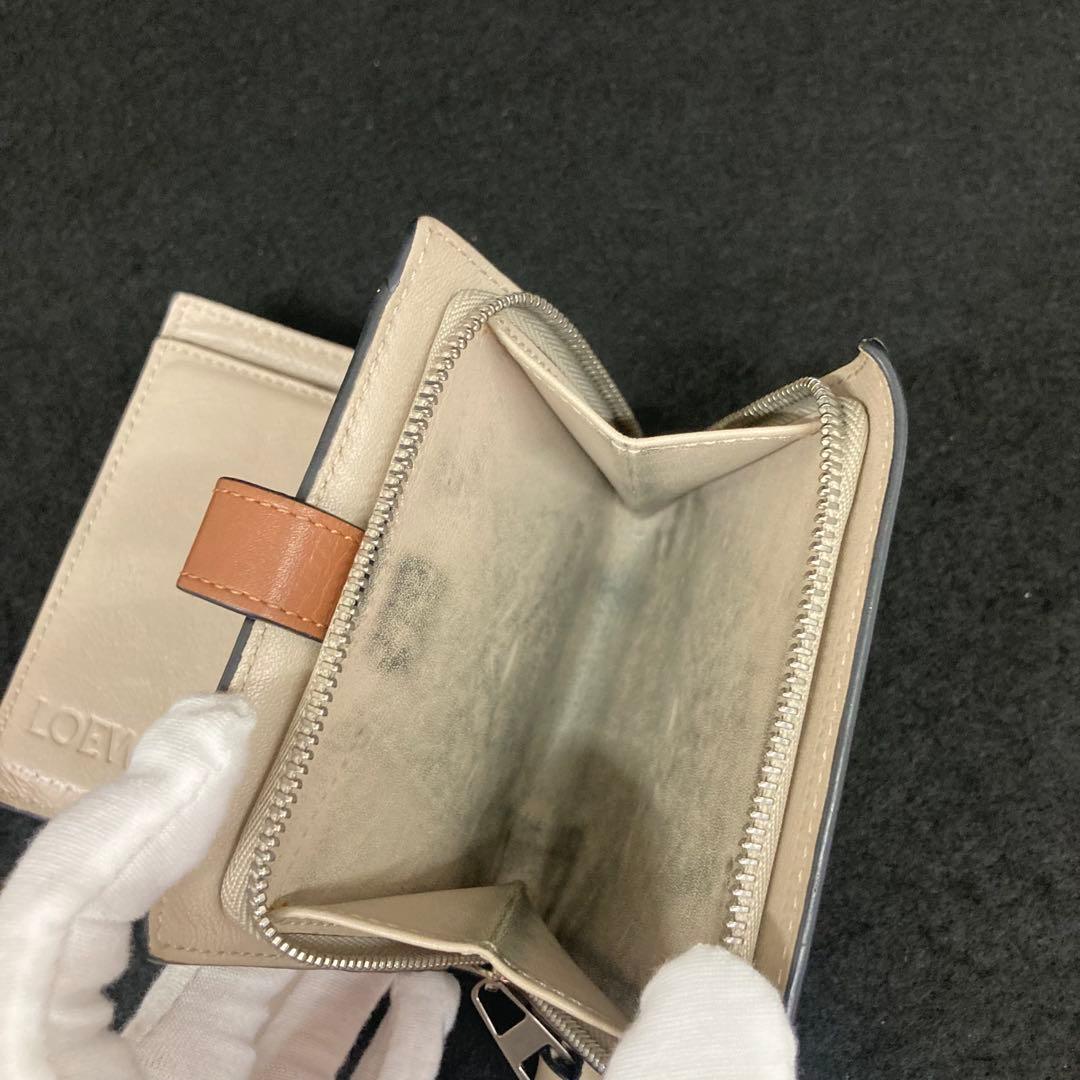 ロエベ コンパクト ジップ ウォレット 財布 レザー グリーン⭐︎