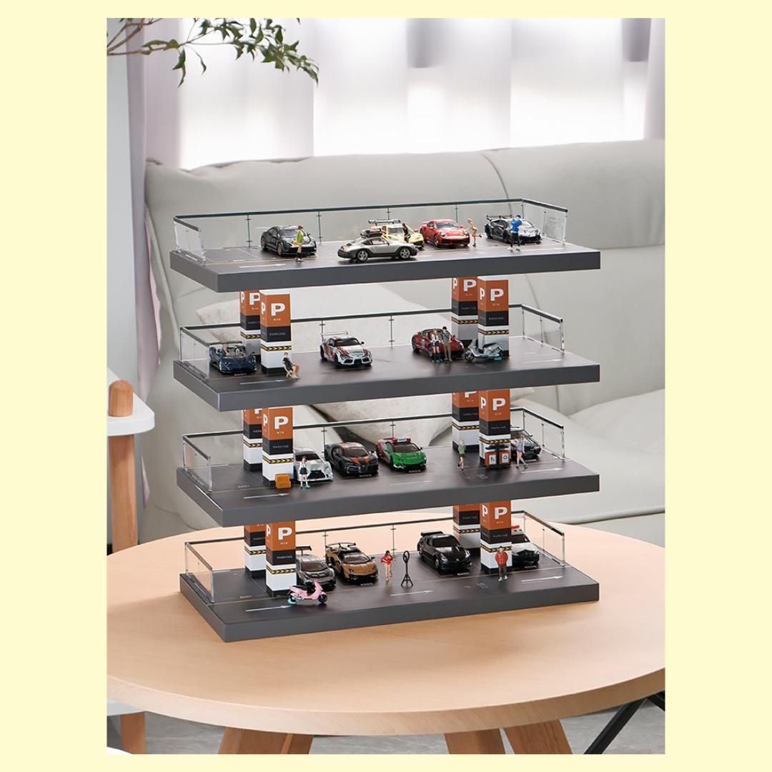 1/64 駐車場 ミニカー ジオラマ 模型 ガレージ zR7