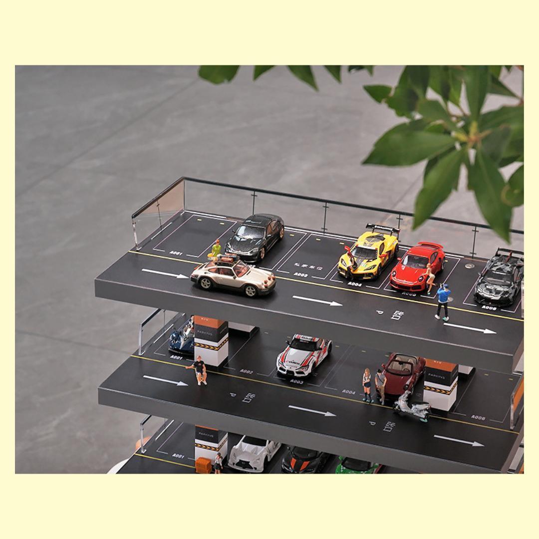 1/64 駐車場 ミニカー ジオラマ 模型 ガレージ zR7