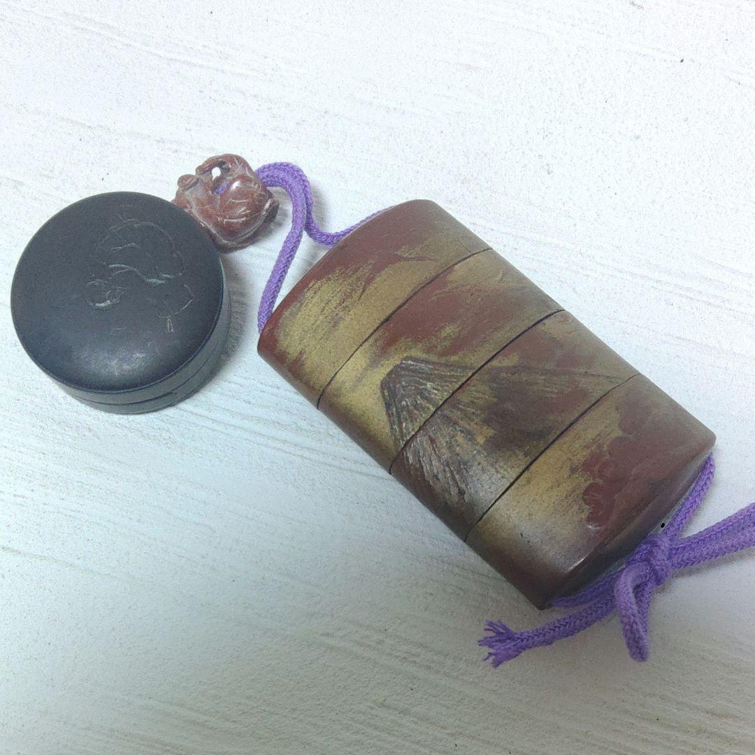 RITAO CHAN　印籠　根付　饅頭根付　富士　漆芸　蒔絵　木製　ミ10