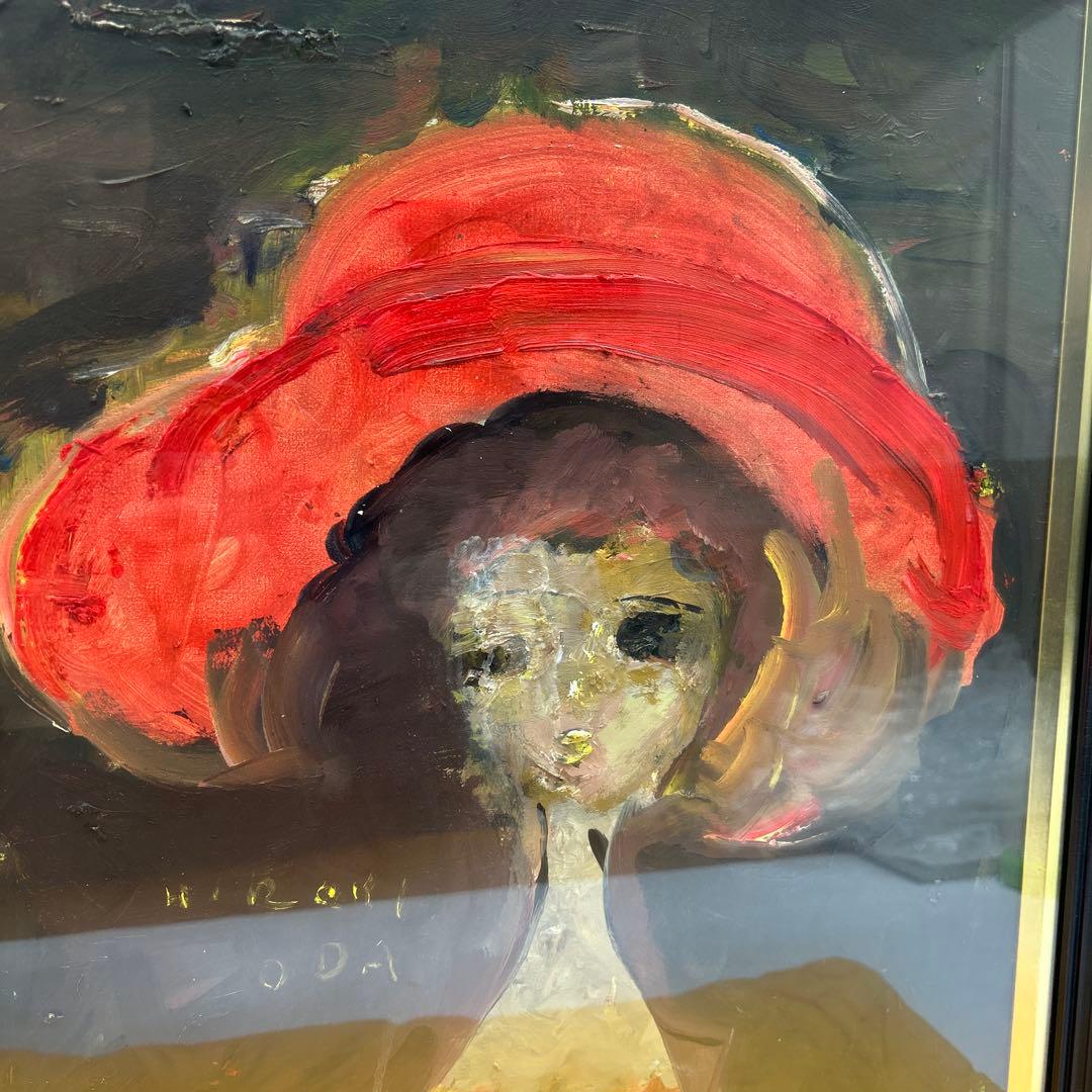 5675 織田広喜「少女」油彩8号 直筆サイン