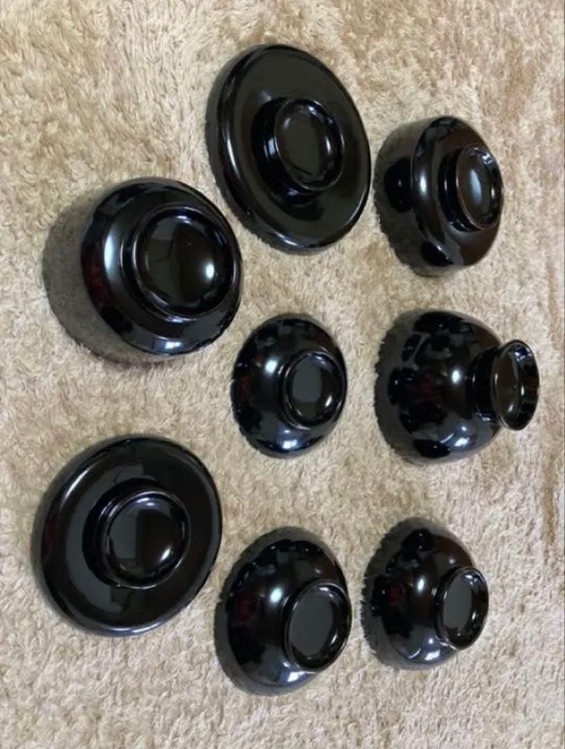 【美品】輪島塗　会席本膳　椀五客　四脚膳　惣黒