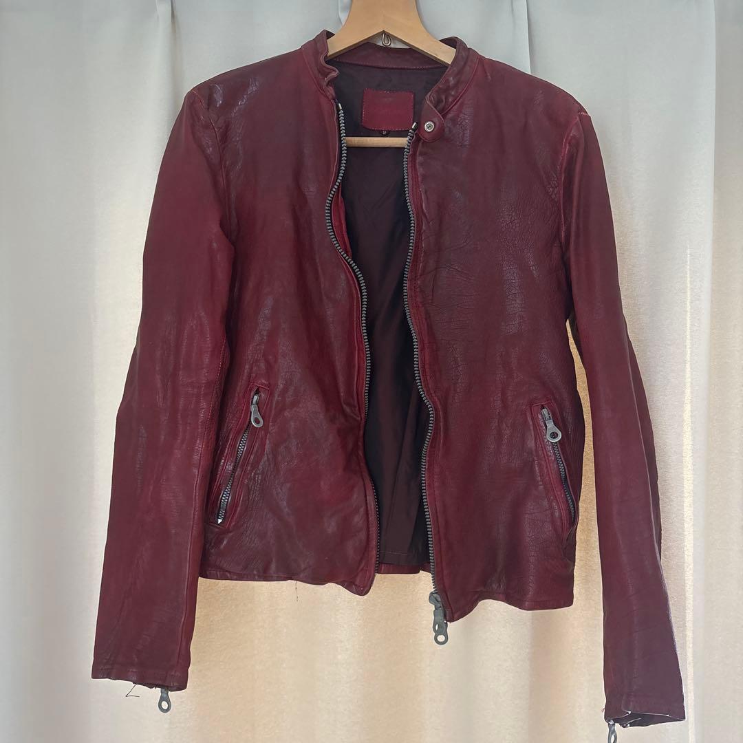 BACKLUSH（バックラッシュ） 牛革 レザージャケット 赤 M