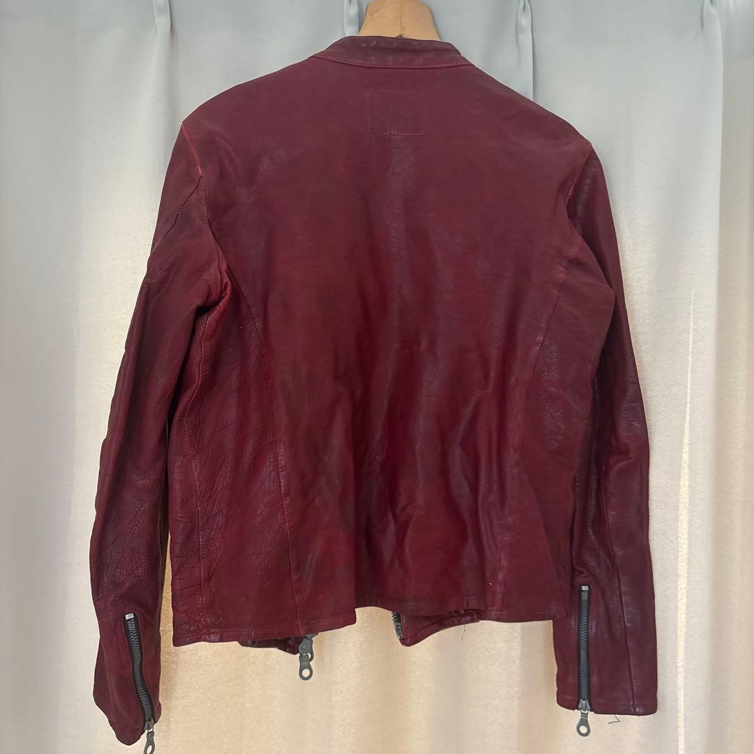 BACKLUSH（バックラッシュ） 牛革 レザージャケット 赤 M