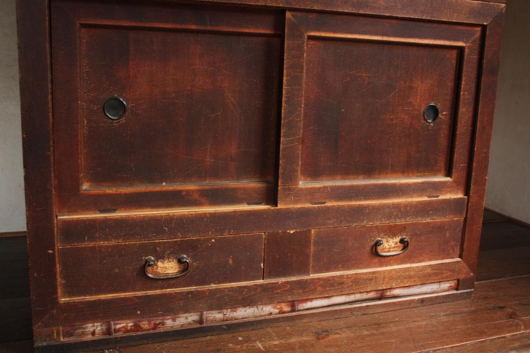 水屋箪笥 飾り棚 茶箪笥 昭和レトロ アンティーク 水屋 古民家 古家具 民藝