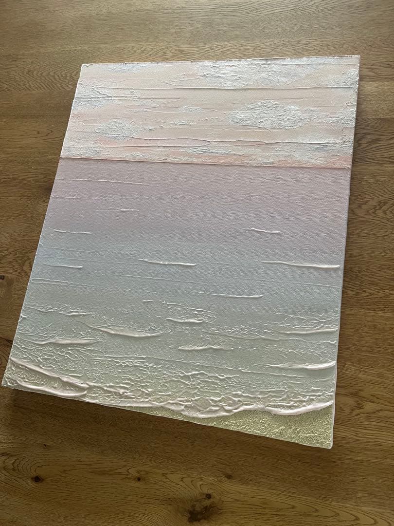 ピンクインテリア 海の風景 テクスチャーアート 海の絵 海 海アート