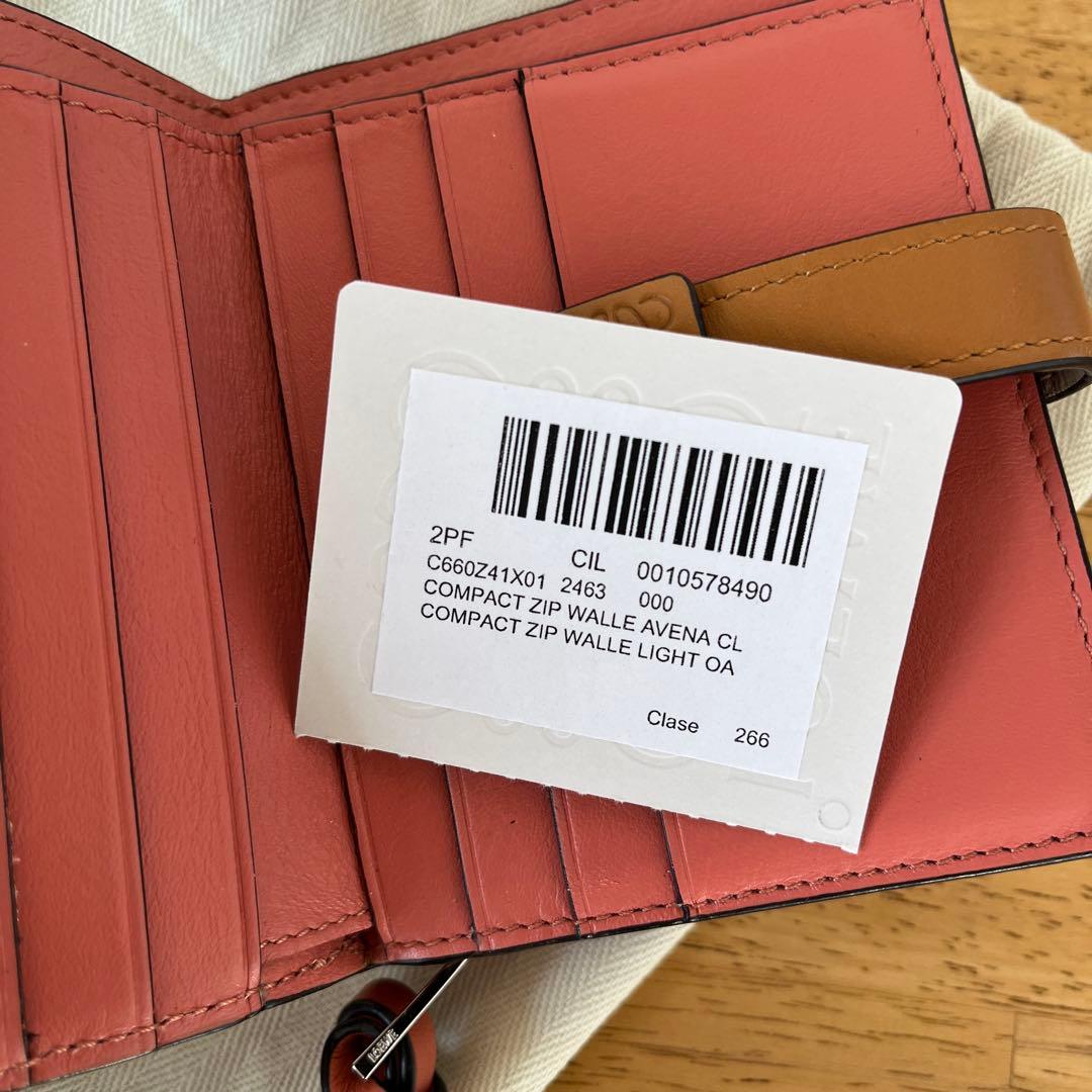 ロエベ　コンパクト ジップウォレット　ソフトグレインカーフ