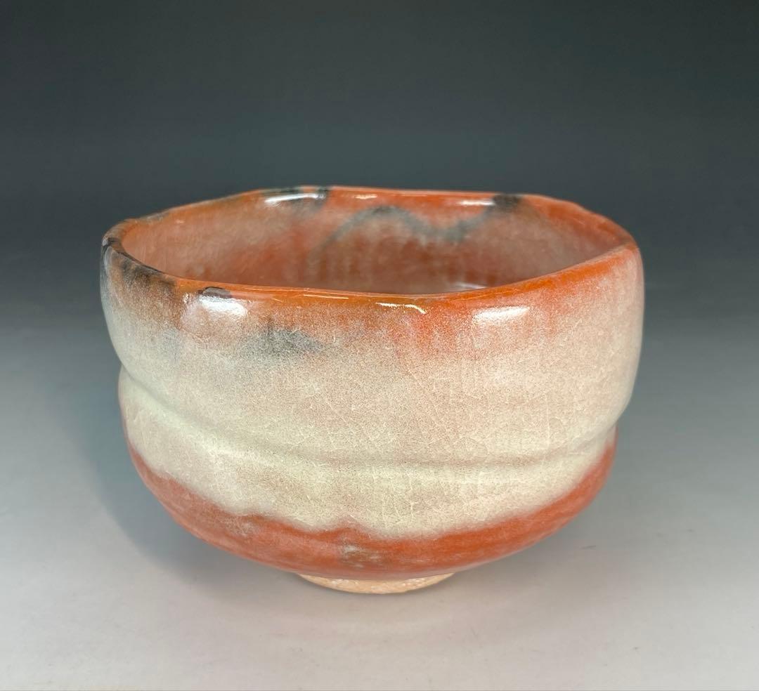 【茶道具】政所窯 永興明道造　赤茶碗（共箱）
