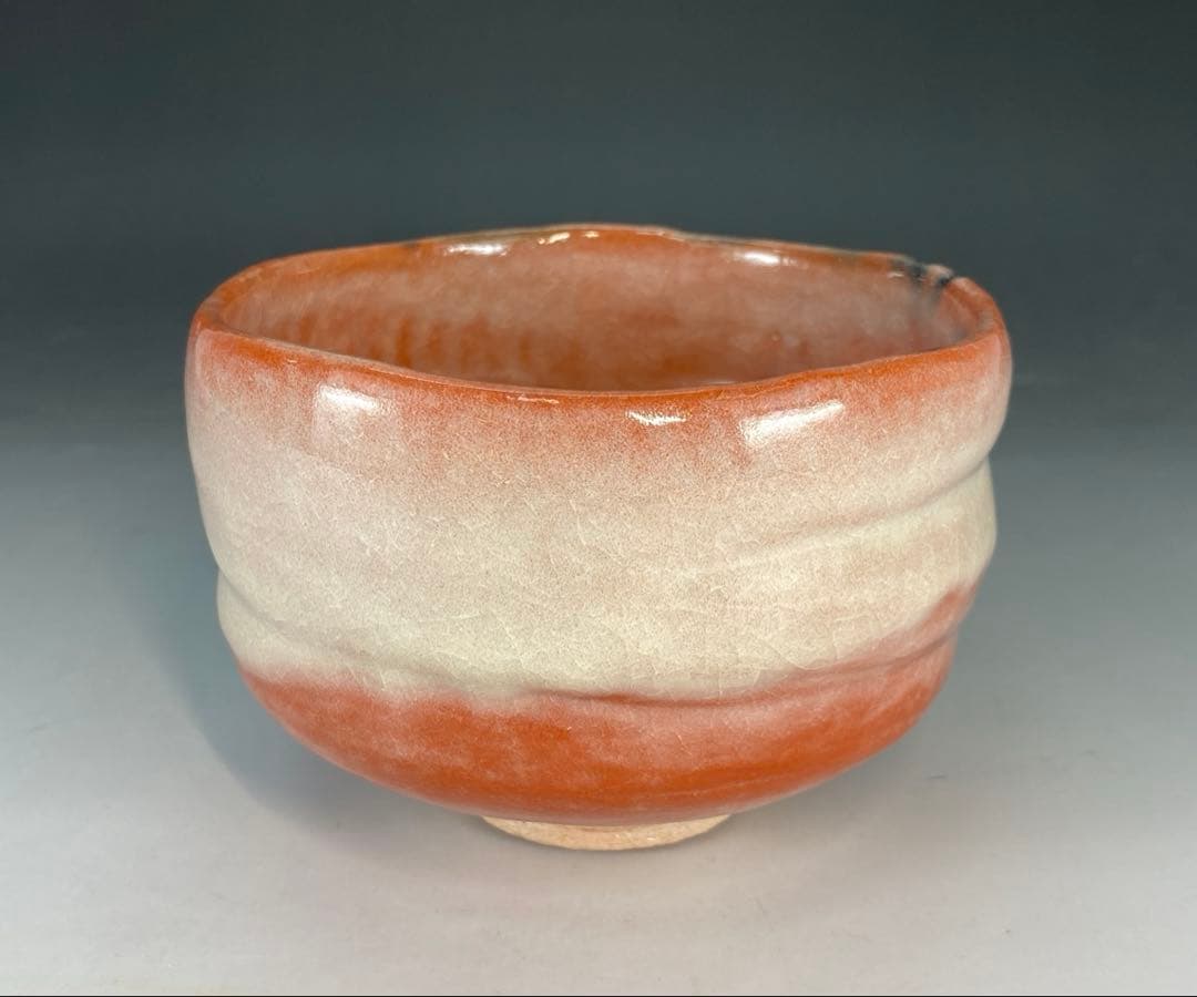 【茶道具】政所窯 永興明道造　赤茶碗（共箱）