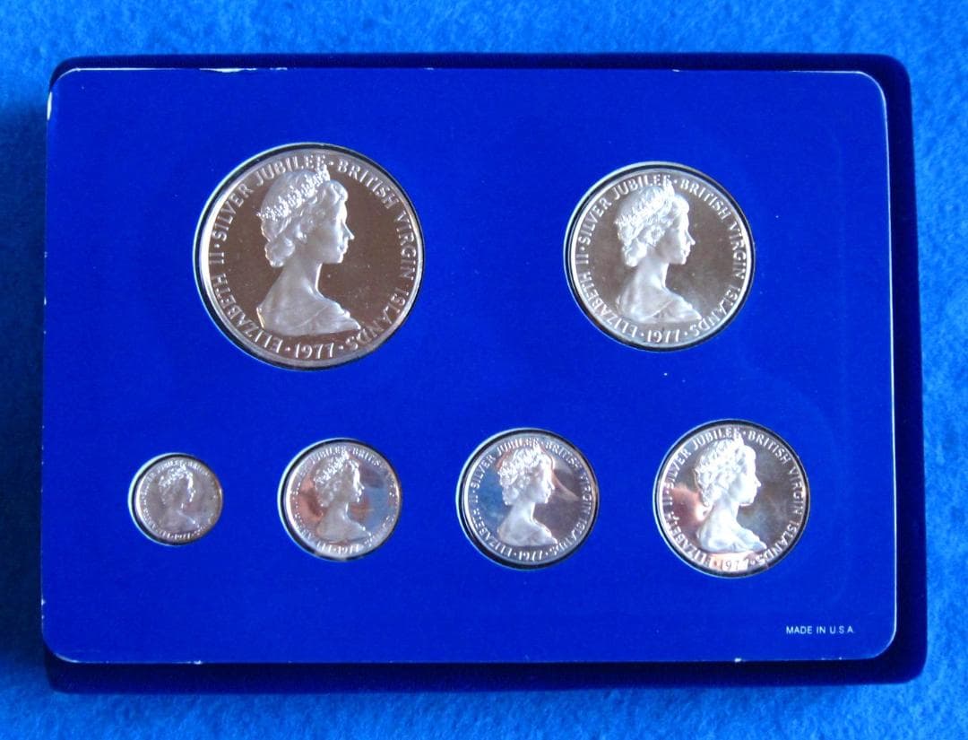 １９７７年　ヴァージン諸島　エリザベス２世女王在位２５年記念　銀貨プルーフセット