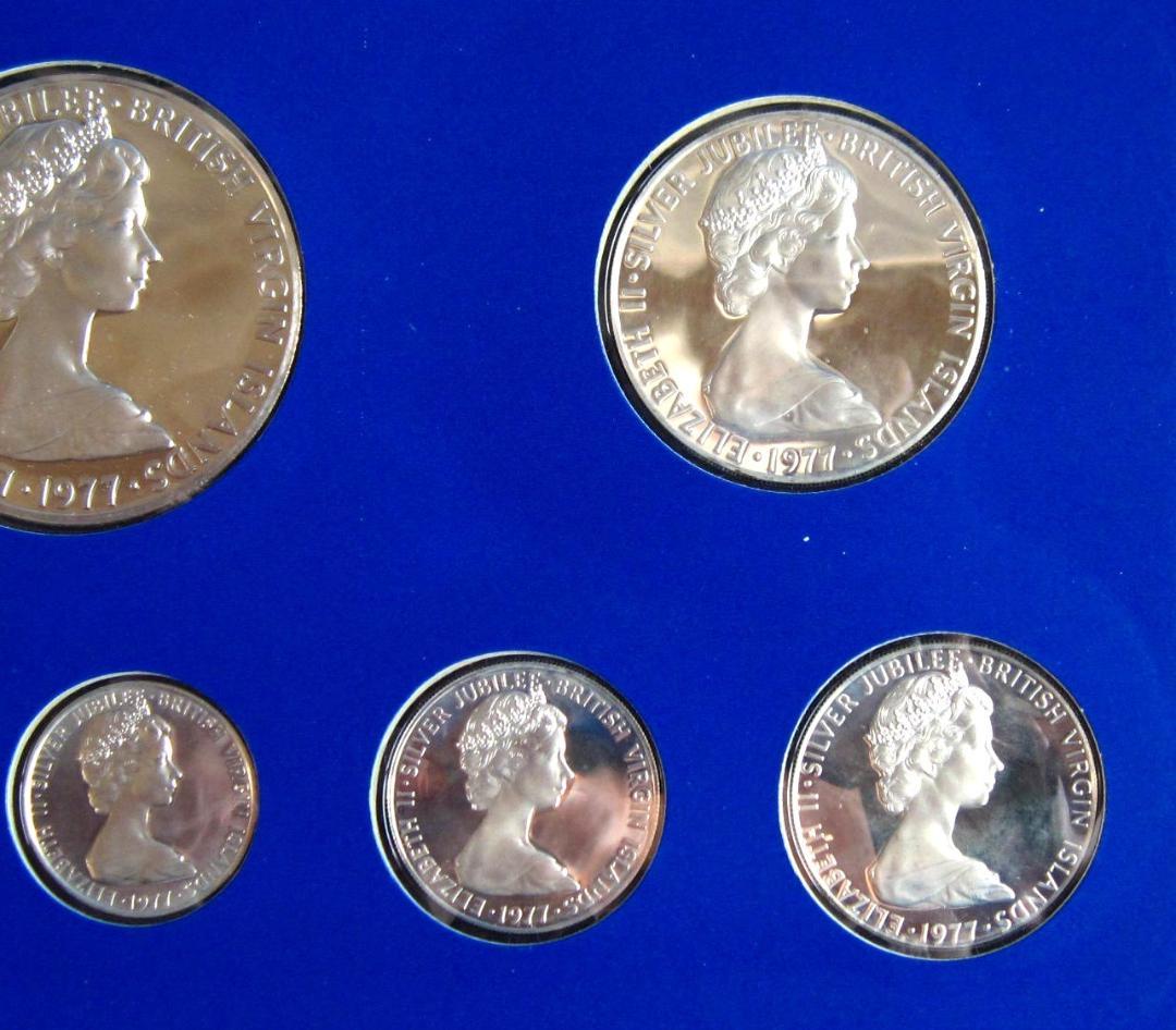 １９７７年　ヴァージン諸島　エリザベス２世女王在位２５年記念　銀貨プルーフセット