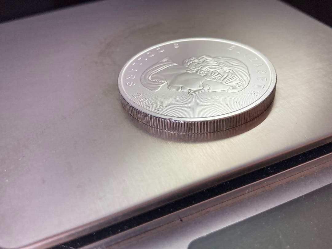 《カナダ》メイプルリーフ5ドル銀貨(2022年) ※小キズあり