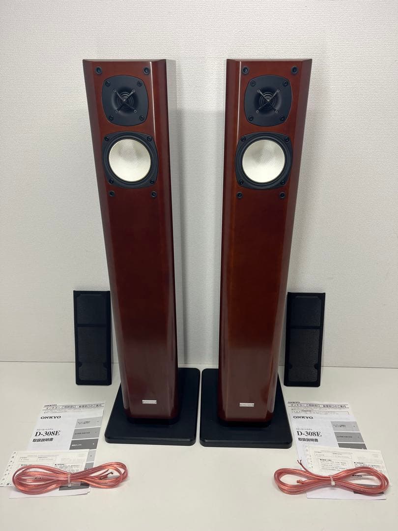 ONKYO オンキョー D-308E 木目ブラウン スピーカー　トールボーイ