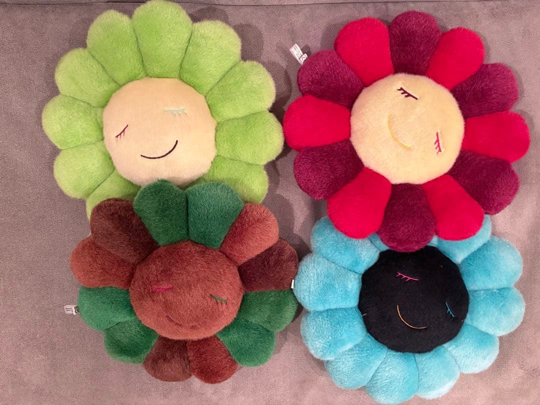 【4個セット】 村上隆 フラワー 花 クッション