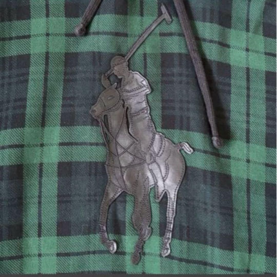 【希少✨】ポロラルフローレン　パーカー　レザーポニー　チェック　プルオーバー　Ｌ