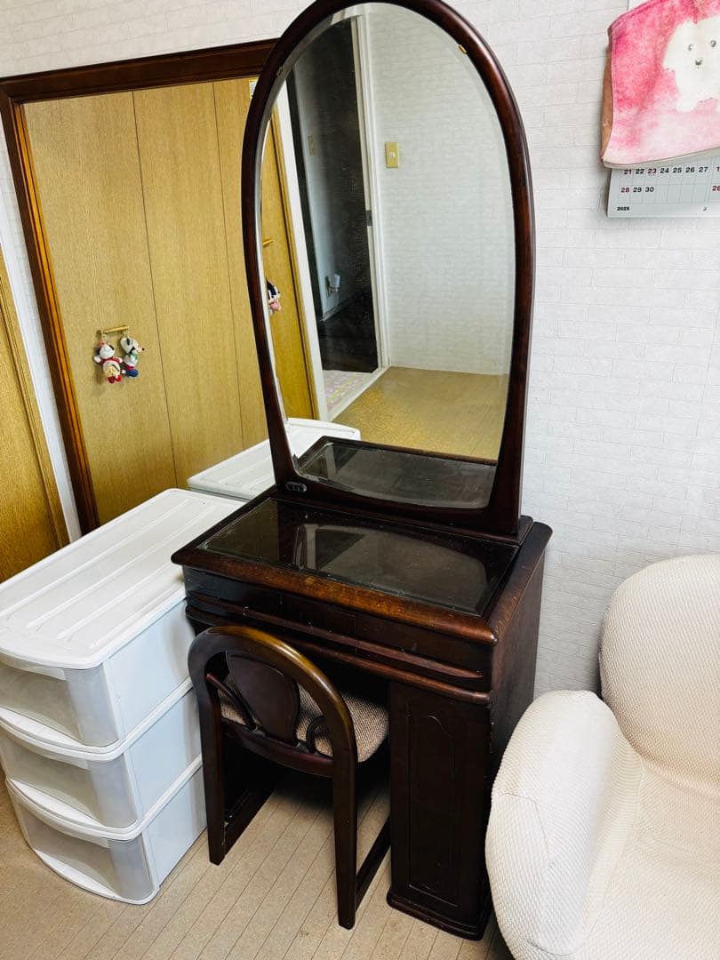 送料込　ドレッサー　アンティーク　ミラー　収納　ヴィンテージ