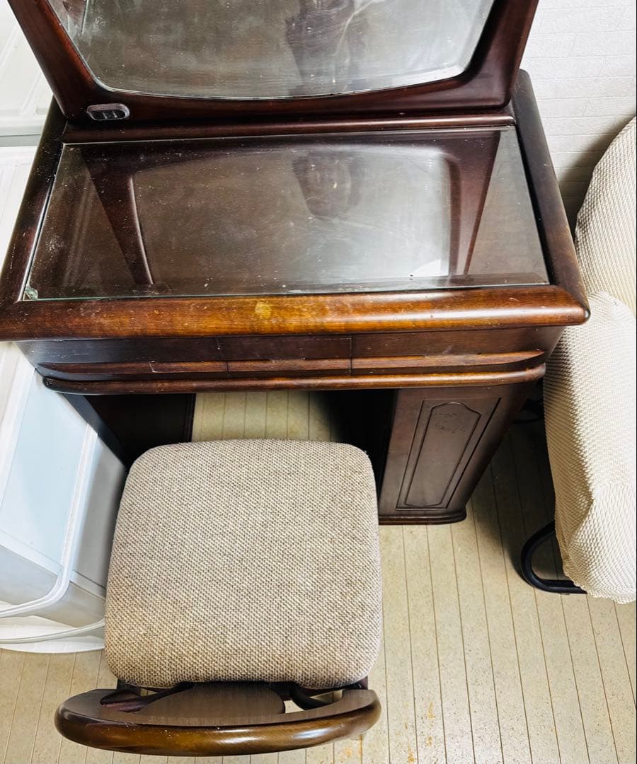 送料込　ドレッサー　アンティーク　ミラー　収納　ヴィンテージ