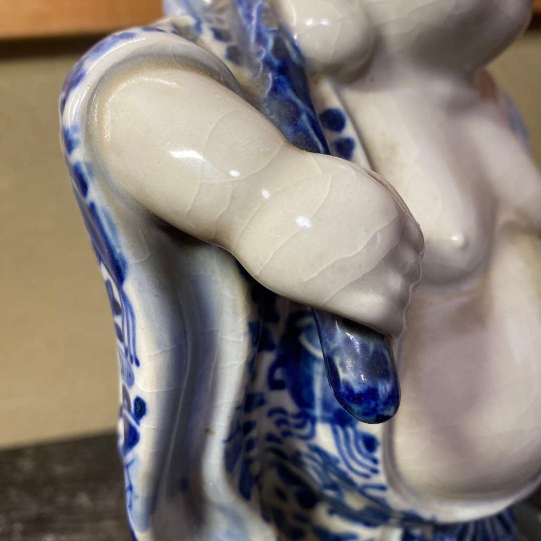 九谷焼　布袋置物　21cm13cm10cm