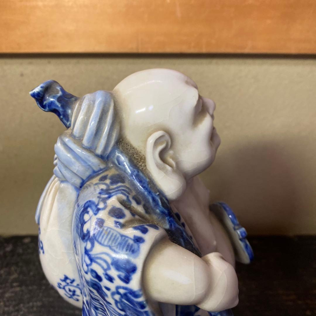 九谷焼　布袋置物　21cm13cm10cm