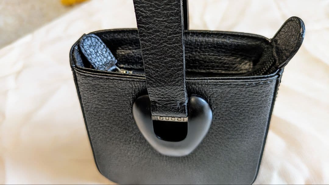 希少 美品グッチ GUCCI ミニハンドバッグ ワンハンドル レザー ブラック