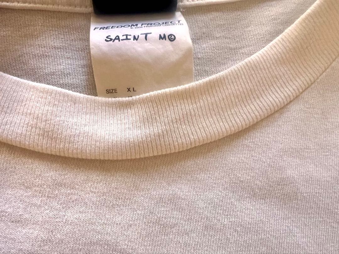 SAINTmxxxxxミカエル x FREEDOM Tシャツ 白 XL