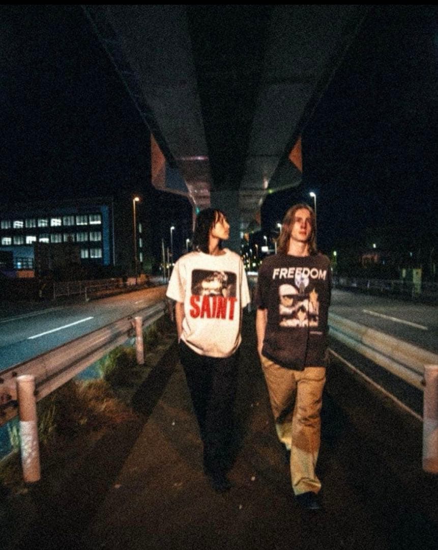 SAINTmxxxxxミカエル x FREEDOM Tシャツ 白 XL