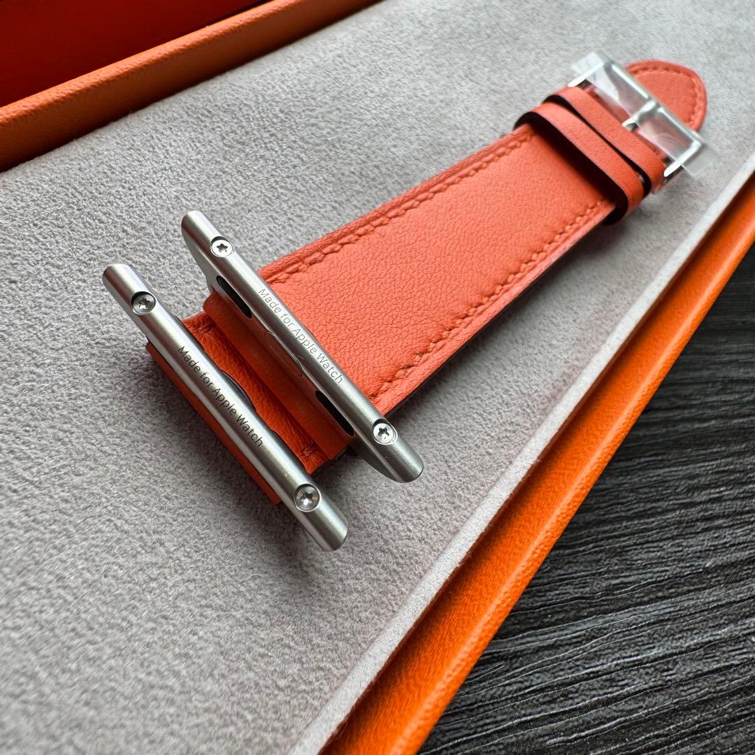 2584 未使用　Apple Watch エルメス　オレンジ　レザー　バンド