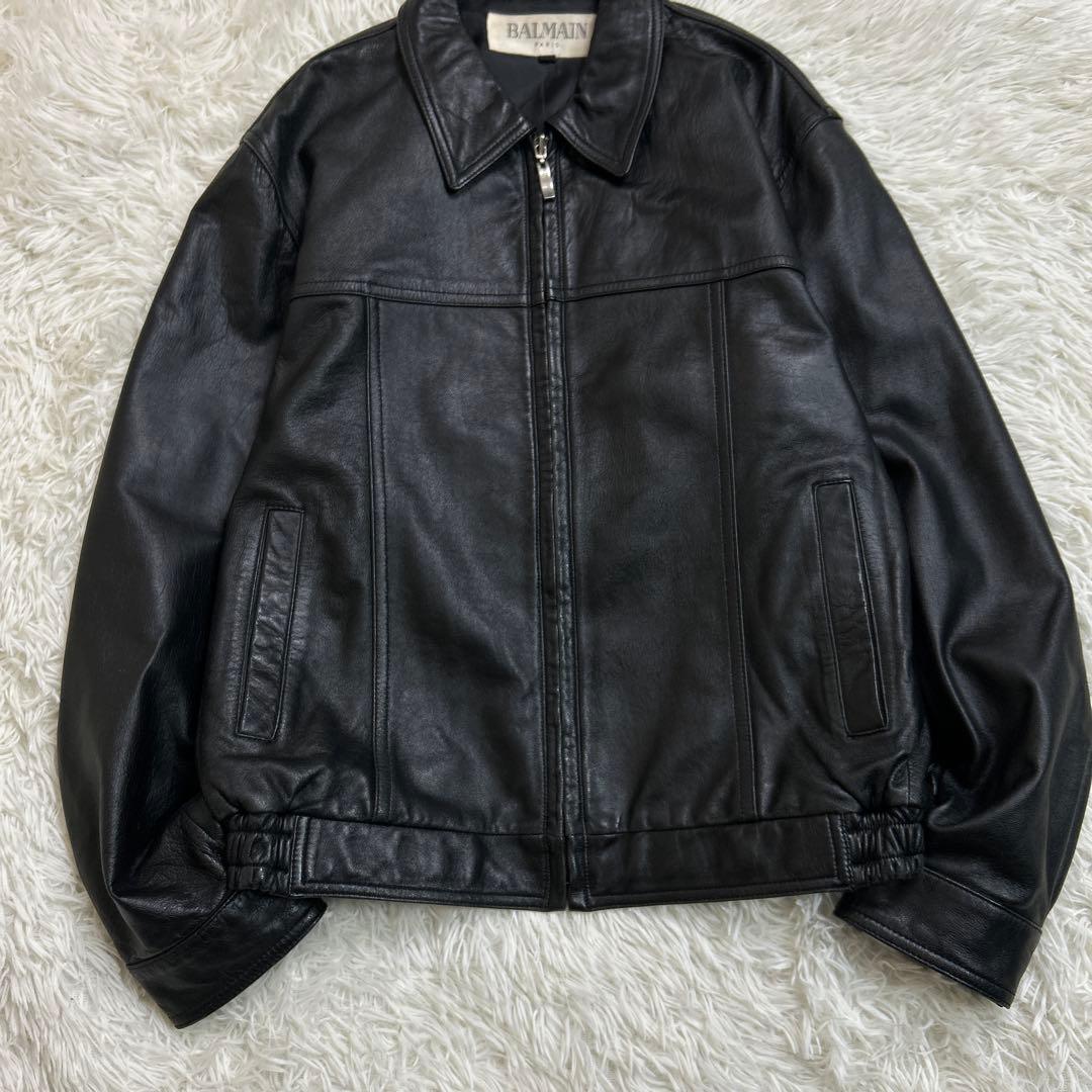 ジャケット・アウター vintage -BALMAIN- lamb leather jacket M