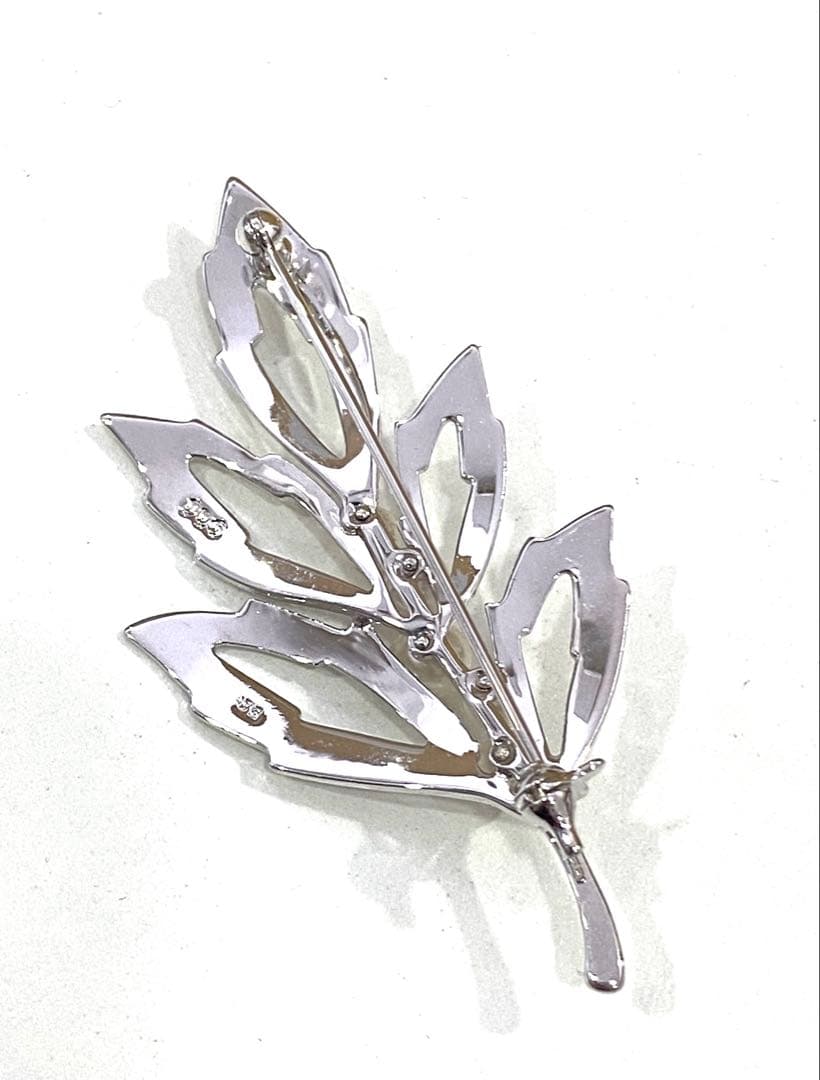 カトタン様 ミキモト リーフ パールブローチ