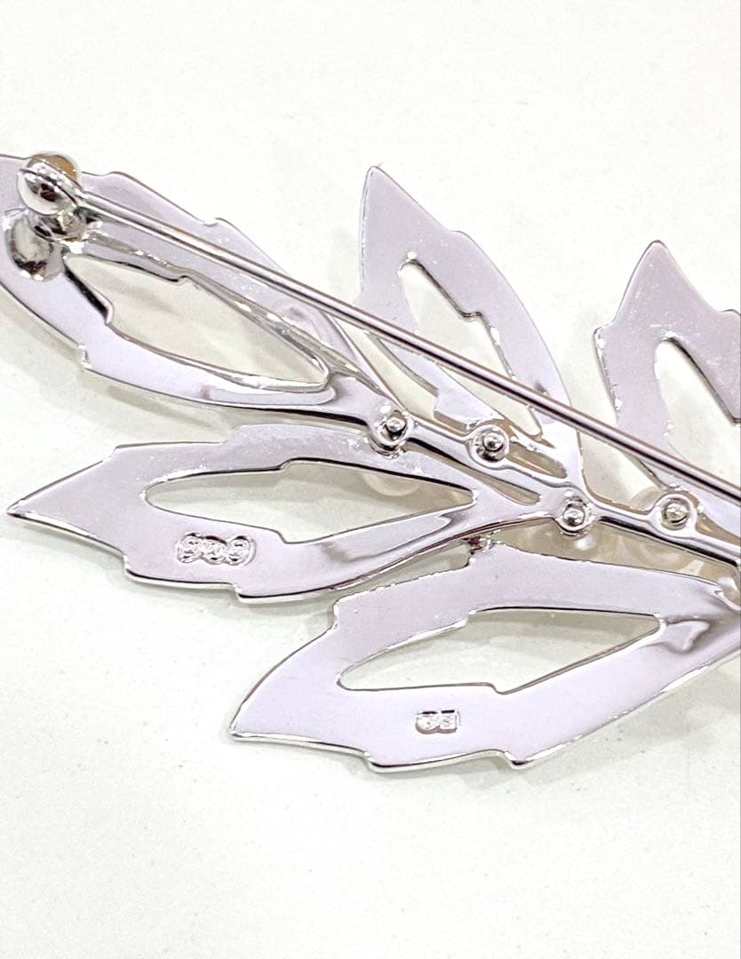 カトタン様 ミキモト リーフ パールブローチ