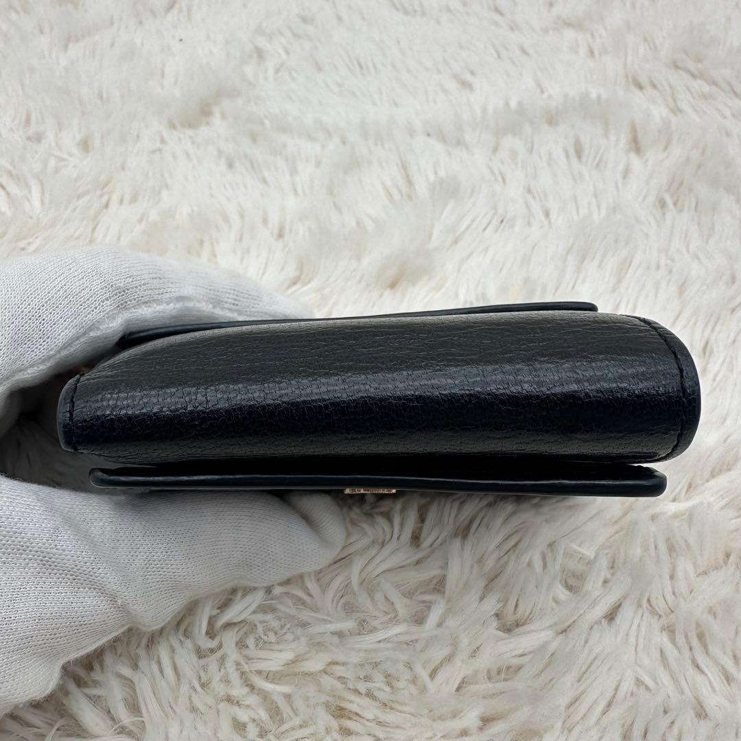 ✨美品✨アニヤハイドマーチ　三つ折り財布　アイズ　レザー　黒