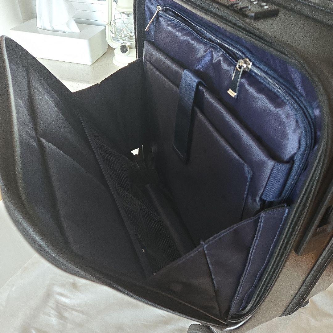 TAKEO キャリーケース 機内持込 22L フロントオープン ストッパー付き