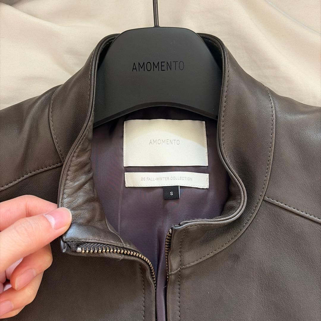amomento ラムスキンレザー ブルゾン S