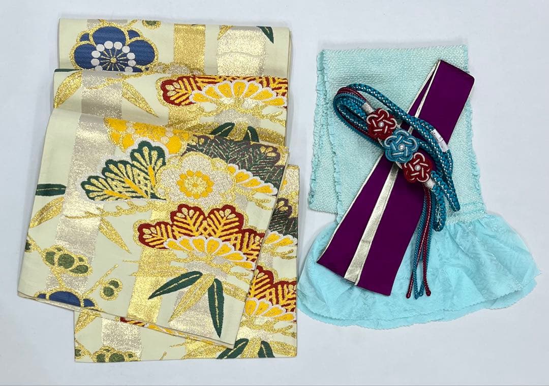 振り袖　フルセット　別誂長襦袢付　成人式　金彩加工　刺繍入り　銀通し　622